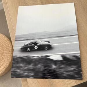 Black & White Vintage Porsche 911 8x10 Glossy Photo Print – Racing Wall Art